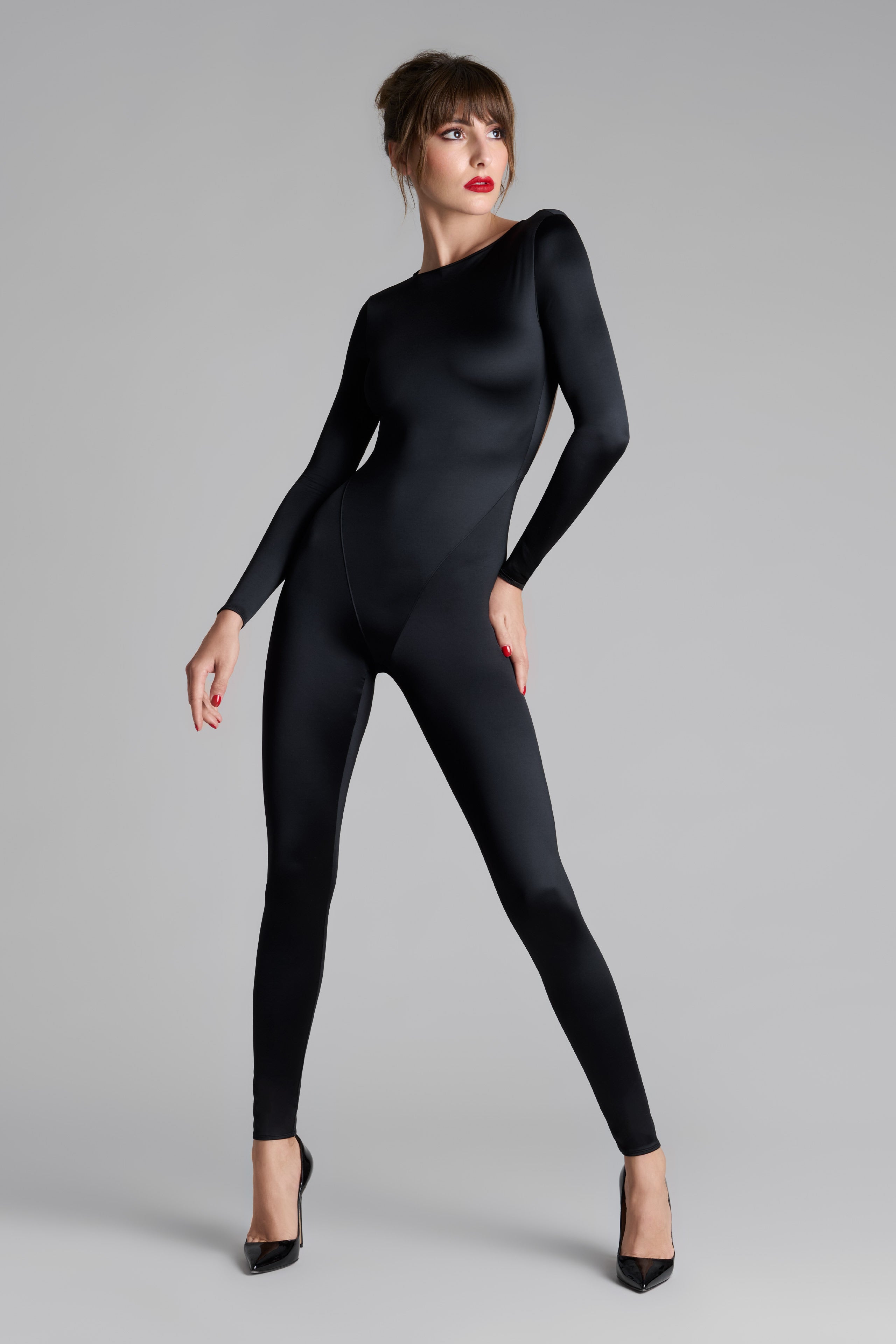 Maison Close French Kiss Noir catsuit – elegant lingerie NZ, perfect with sheer bodysuits, garter belts, and intimate lingerie sets.