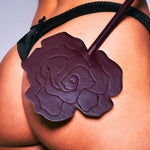 Fleur du Mal Bordeaux leather rose-shaped paddle – luxury adult accessory NZ, ideal for playful intimacy with lingerie sets.
