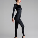 Maison Close black open-back long sleeve catsuit – sexy lingerie NZ, pairs perfectly with garter belts, stockings, and lingerie sets.