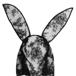 Fleur du Mal black bunny ears with veil – playful adult accessory NZ, perfect with lingerie, cat mask, or valentines gift ideas.