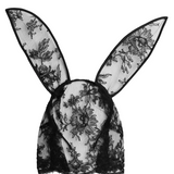 Fleur du Mal black bunny ears with veil – playful adult accessory NZ, perfect with lingerie, cat mask, or valentines gift ideas.