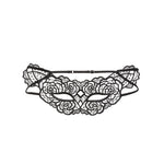 Mewmew Fleur du Mal rose guipure lace eye mask – delicate blindfold NZ, ideal for intimate play with lingerie, suspenders, and cat masks.