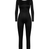 Black lace long sleeve open-back catsuit – elegant lingerie NZ, ideal with sheer bodysuits, suspenders, and flirty accessories.