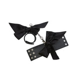 Black handcuffs – adult bondage accessory NZ, perfect for playful intimacy with blindfolds, cat masks, and sexy lingerie sets.